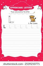Eine Arbeitsmappe zur Buchstabenverfolgung ist eine Lernressource, die jungen Lernenden beim Schreiben von Buchstaben des Alphabets helfen soll. In der Regel für Kinder im Vorschul- oder Kindergarten
