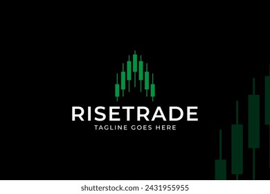 letter a with trade graph bar modern logo design for trading finance company business