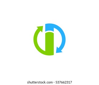 Letter I Trade Sync Logo Design Template Element