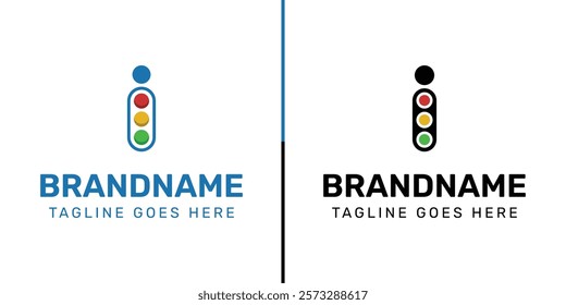 Letter I Traffic Light Logo Set, for  in technology, navigation, transportation, or communication companies