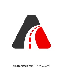 Letra A Logotipo De Transporte Basado En Plantilla De Vector De Símbolo De Ruta De Carretera