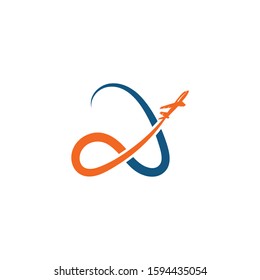 A Letter TRAVEL creative concept template design