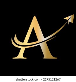 Letra A Plantilla vectorial con logotipo de viaje. Logotipo inicial de viaje en el concepto de carta A