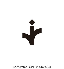 Letra i árbol símbolo geométrico simple vector