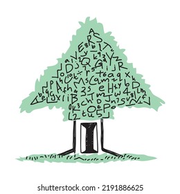 Letter Tree House Clip Art