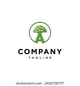 Letter A Tree leaf  logo icon vector template.eps