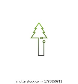 I Letter tree Logo, Concept Letter I + icon tree