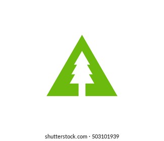 Letter A Tree Logo Design Template