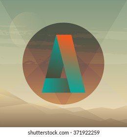 Letter A trendy gradient logo design, monogram. Vector symbol, brand identity element. Simple elegant Neomorphism trendy 2020 design.