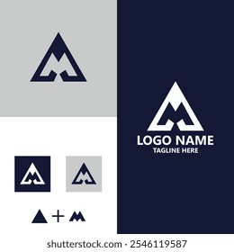 letra AM triagle logotipo design vetor