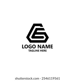 letra EG triagle monograma logotipo design vetor