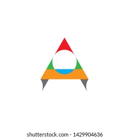 letter a triangle 3d paper logo vector