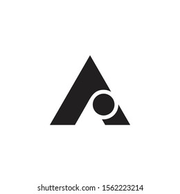 letter a triangle arrow curve dot geometric logo vector