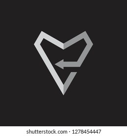 letter triangle arrows geometric line logo vector