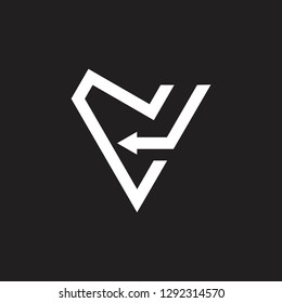 letter triangle arrows geometric line logo vector