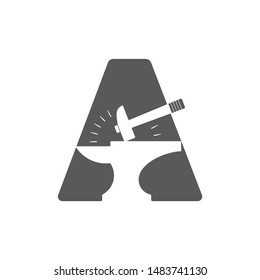 letter A triangle blacksmith design logo vector