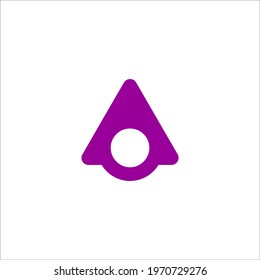 letter triangle with circle logo design vector sign