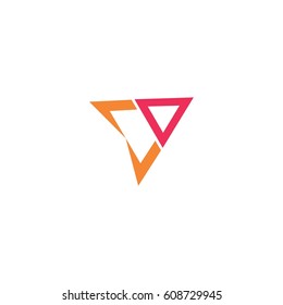 letter A triangle design logo vector