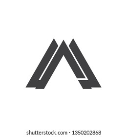 letter am triangle geometric logo vector