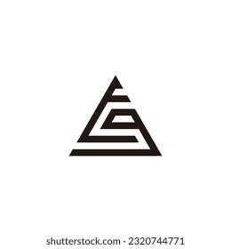 Letter Eg triangle, geometric symbol simple logo vector