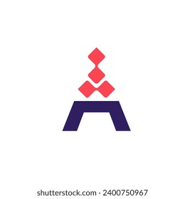 Letter A Triangle Icon. Initial A Logo Vector Design. Simple Initials Logo Identity