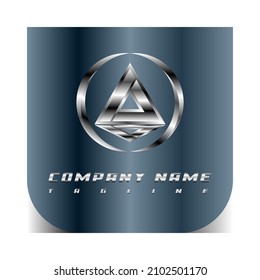 Letter A triangle with iron color logo design can be used for any company.