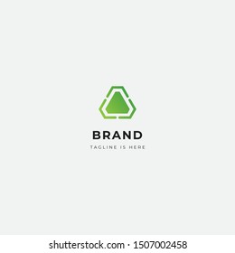 A Letter Triangle Logo, Concept Letter A + Triangle Shape With Green Gradient.