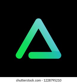 A letter or triangle logo with deep philosophy for technology or business  startup company. Triangle has mean future with full innovation