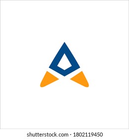 Diseño de logotipo de triángulo de la letra A