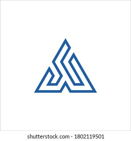 Diseño de logotipo de triángulo de la letra A