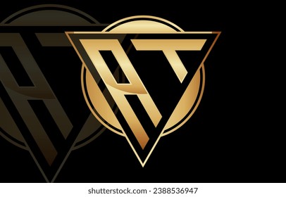 Logo-Design des Buchstabens AT Triangle