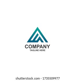 letter a with triangle logo design minimalist