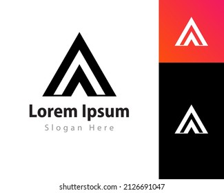 Letter A triangle logo design template, eps10 isolated