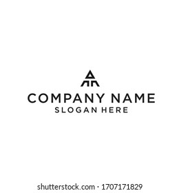 letter at triangle logo design vector illustration template