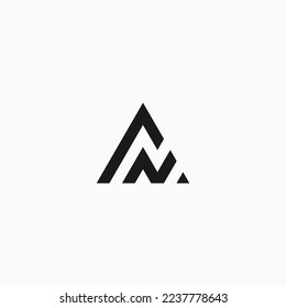 letter an triangle logo design vector illustration template