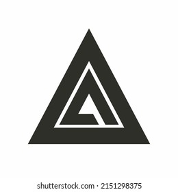 letter a in a triangle for logo ideas and inspiration. it can be a triangular letter with a practical appearance, it can be used for company logos, product brands, community logos, etc