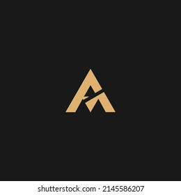 letra Logo del triángulo A. plantilla de concepto de diseño moderno
