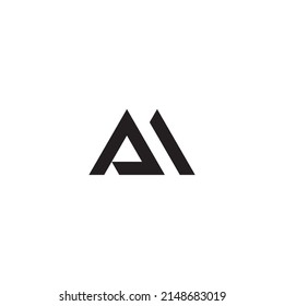 Letra A triángulo y M simple símbolo vector