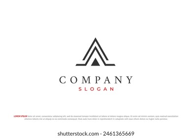 letter a triangle minimal logo