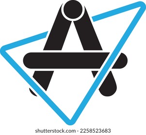 Letter A triangle minimalist design