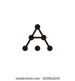 Letter A triangle, molecules geometric symbol simple logo vector
