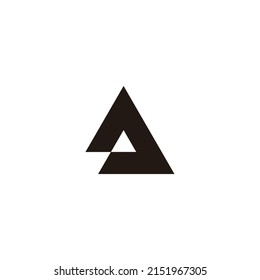  letter A triangle outline symbol simple logo vector