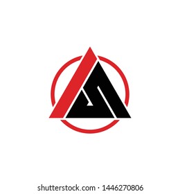 Letter AS triangle simple logo design vector
