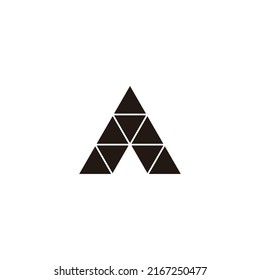 Buchstabe A dreieckiges geometrisches Symbol, einfaches Logo, Vektorgrafik
