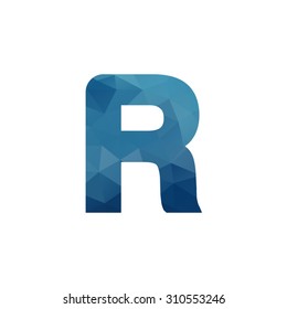 letter triangular blue icon logo r