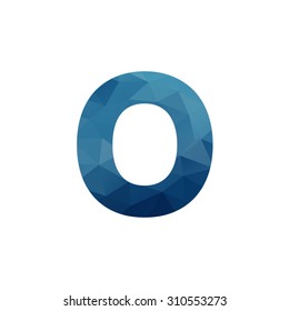 letter triangular blue icon logo o