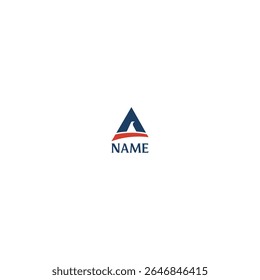 Letter A triangular logo design with white background. 