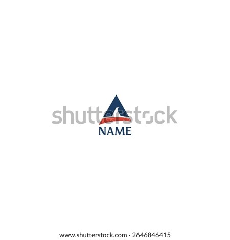 Letter A triangular logo design with white background. 