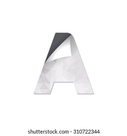 letter triangular paper fold icon logo a