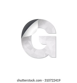 letter triangular paper fold icon logo g